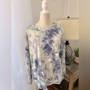 Pink Lily Tie-Dye Long Sleeve Top